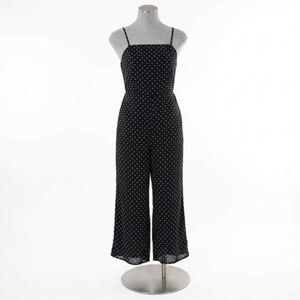Black and White Polka Dot Jumpsuit With Pockets
